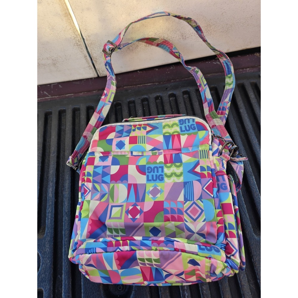 Lug Puddle Jumper Multicolor Geometric Print Zip Pockets School Travel